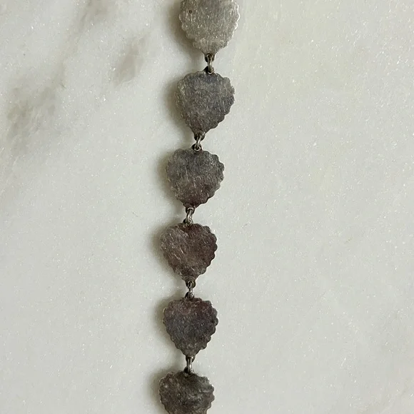 Vintage ~ Multi-Colors Gemstones Heart Shaped ~ .925 Sterling Silver Bracelet - Picture 11 of 15